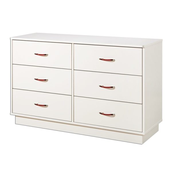 6-Drawer Double Dresser in White Finish with Interchangeable Handles - Image 3