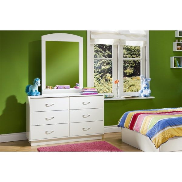 6-Drawer Double Dresser in White Finish with Interchangeable Handles - Image 4