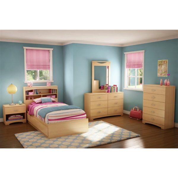 6 Drawer Dresser Modern Bedroom Chest in Natural Maple Finish - Image 4
