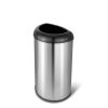 Stainless Steel Black Open Top 13-Gallon Kitchen Trash Can with No Lid - Image 2
