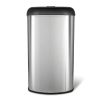 Stainless Steel Black Open Top 13-Gallon Kitchen Trash Can with No Lid - Image 3