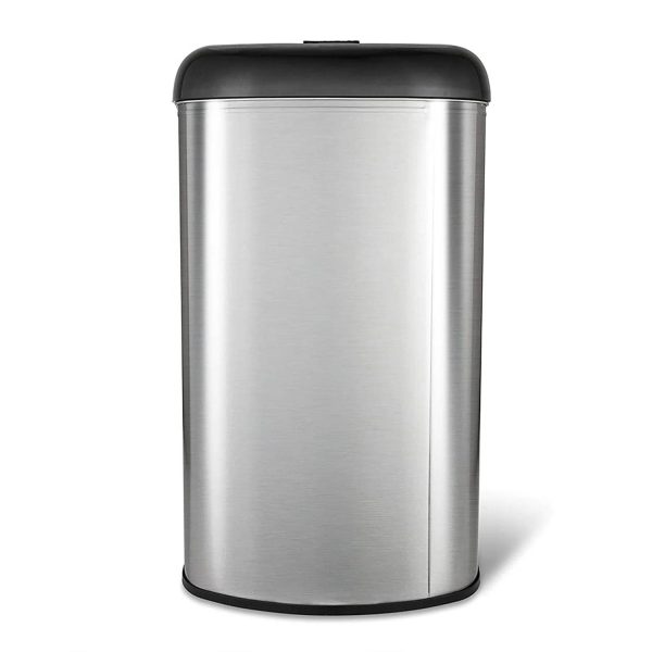 Stainless Steel Black Open Top 13-Gallon Kitchen Trash Can with No Lid - Image 3