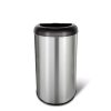 Stainless Steel Black Open Top 13-Gallon Kitchen Trash Can with No Lid - Image 4