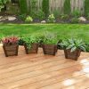 Set of 4 - Small Nursery Style Wooden Garden Planters - Image 4