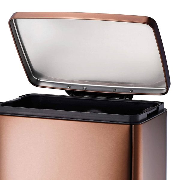 Stainless Steel 13-Gallon Kitchen Trash Can with Step Lid in Copper Bronze - Image 4