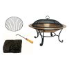 30-inch Copper Fire Pit with Steel Stand and Sprak Screen - Image 3