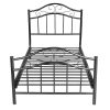 Twin size Simple Black Metal Platform Bed Frame with Headboard and Footboard - Image 3