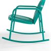 Retro Powder Coated Steel Rocking Chair Glossy Turquoise (Set of 2) - Image 5