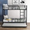 Twin over Twin Bunk bed with Trundle Bed in Black Metal Finish - Image 2