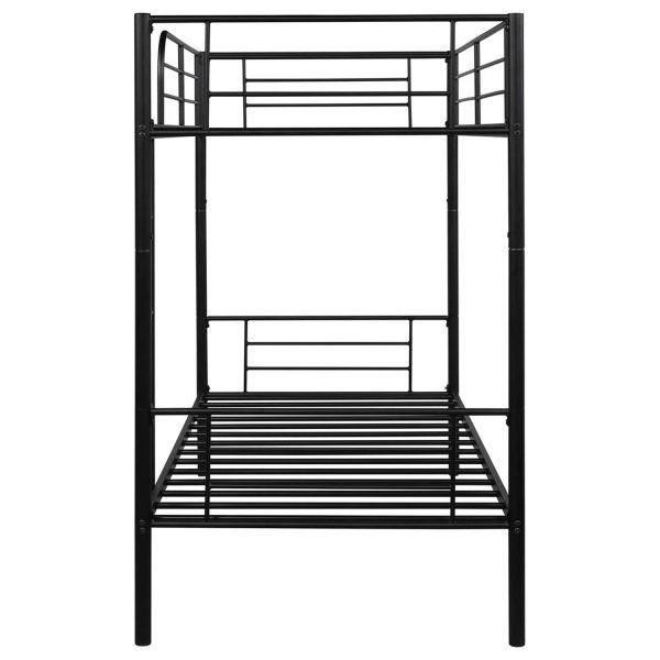 Twin over Twin Bunk bed with Trundle Bed in Black Metal Finish - Image 4