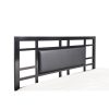 Twin Metal Platform Bed Frame with Black Upholstered Center Panel Headboard - Image 3
