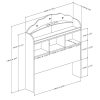 Twin size Bookcase Headboard in White Wood Finish - Image 4