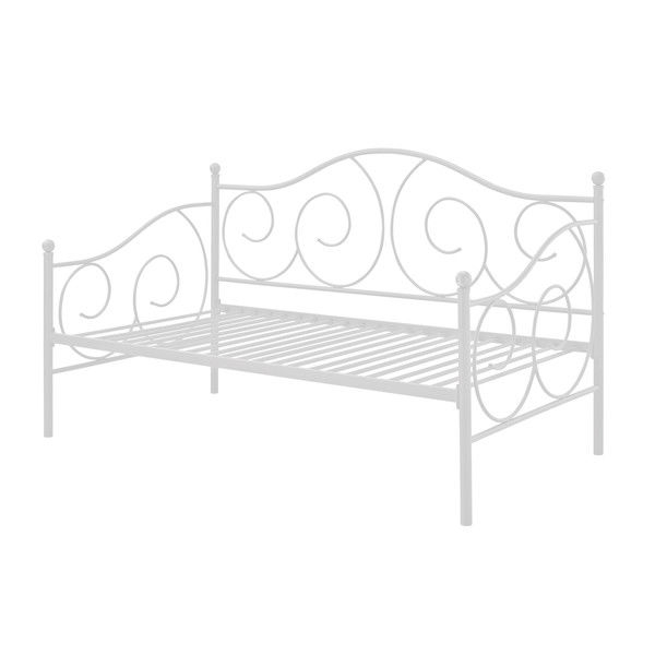 Twin White Metal Daybed with Scrolling Final Detailing - 400 lb Weight Limit - Image 2