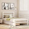 Twin size White Low Profile 2 Drawer Storage Platform Bed - Image 4