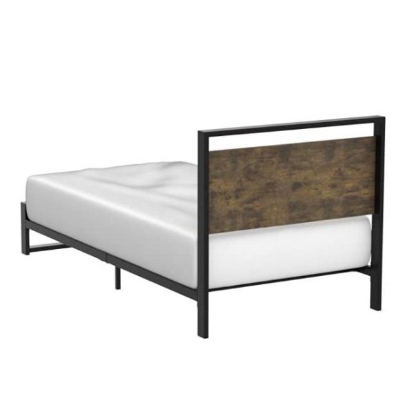 Twin Modern Farmhouse Platform Bed Frame with Wood Panel Headboard Footboard - Image 3