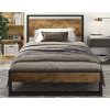 Twin Modern Farmhouse Platform Bed Frame with Wood Panel Headboard Footboard - Image 5