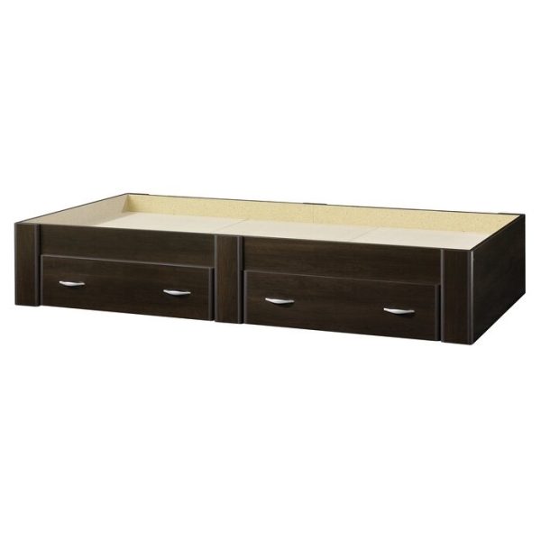 Twin Storage Platform Bed with 2 Drawers Cinnamon Cherry - Made In USA - Image 2