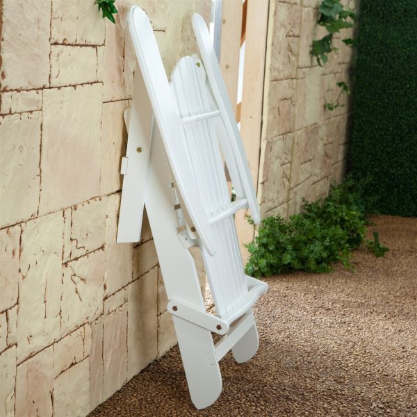 Folding Adirondack Chair in White Wood Finish - Image 2