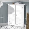 White Corner 2 Door Space Saving Bathroom Storage Cabinet - Image 2