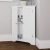 White Corner 2 Door Space Saving Bathroom Storage Cabinet - Image 3