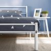Contemporary Tubular Steel Painted White Platform Bed (Full) - Image 2