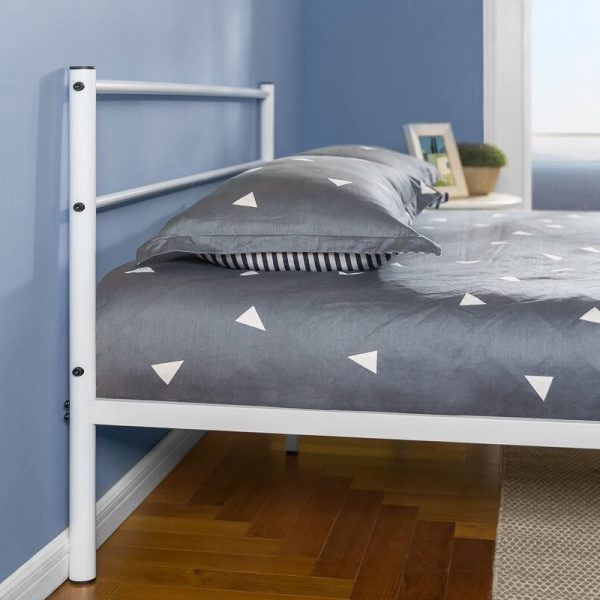 Contemporary Tubular Steel Painted White Platform Bed (Full) - Image 3