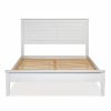 Contemporary White Solid Pine Platform Bed in Queen Size - Image 2