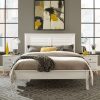 Contemporary White Solid Pine Platform Bed in Queen Size - Image 3