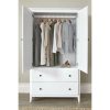 FarmHome Louvered Distressed White Solid Pine Armoire - Image 3