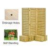 3 Panel Fir Wood Outdoor Privacy Screen with 4 Garden Bed Planters - Image 4