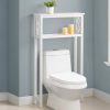 White Solid Wood Over the Toilet 1-Shelf Storage Rack - Image 2