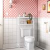 White Solid Wood Over the Toilet 1-Shelf Storage Rack - Image 3