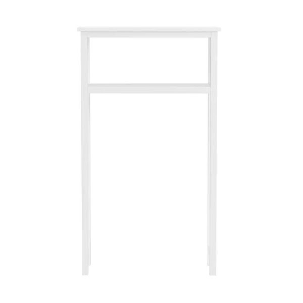 White Solid Wood Over the Toilet 1-Shelf Storage Rack - Image 5