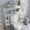 White Solid Wood Over-the-Toilet Bathroom Storage Shelving Unit - Image 2