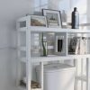 White Solid Wood Over-the-Toilet Bathroom Storage Shelving Unit - Image 3