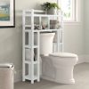 White Solid Wood Over-the-Toilet Bathroom Storage Shelving Unit - Image 5