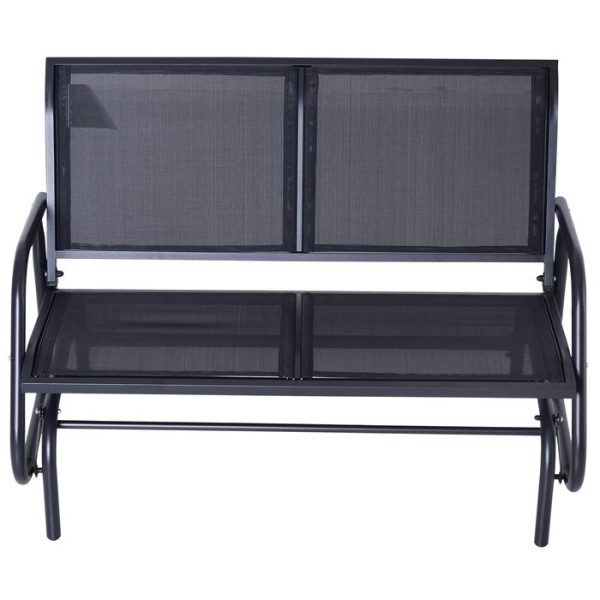2 Seater Mesh Outdoor Patio Swing Glider Dark Gray - Image 2
