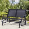 2 Seater Mesh Outdoor Patio Swing Glider Dark Gray - Image 4