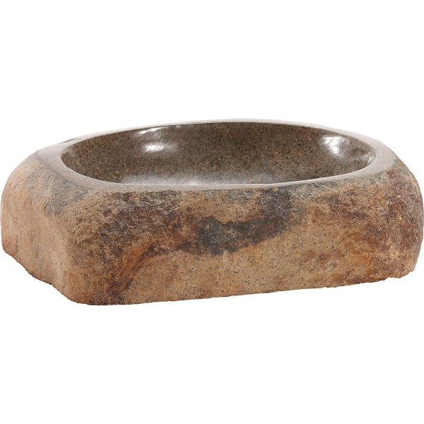 Handmade Unique Granite Stone Sink in Natural Tan Brown Beige Color - Image 3