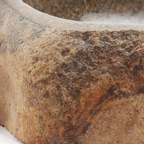 Handmade Unique Granite Stone Sink in Natural Tan Brown Beige Color - Image 4