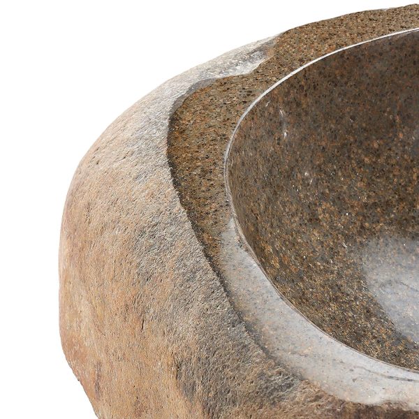 Handmade Unique Granite Stone Sink in Natural Tan Brown Beige Color - Image 5