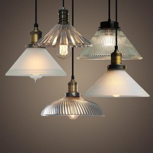 American Retro Backlog Restaurant Single Head Glass Chandelier