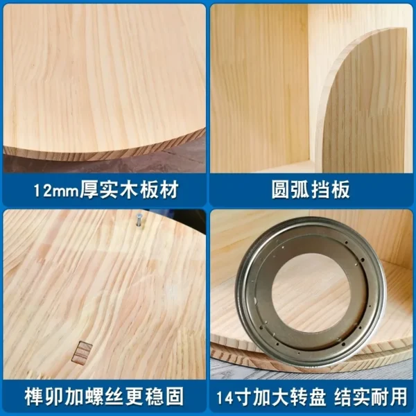 Log 360 degree rotating bookshelf floor Simple home children's picture book Bedroom corner splicing bookshelf cabinet - Image 4