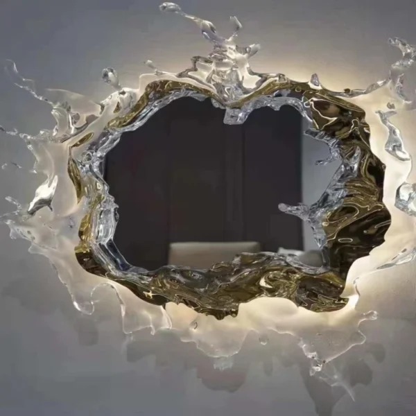 Dome Water Frame LED Mirror Massage Parlor Bathroom Light High-tech Wall Mounted Decorative Hotel Intelligent Mirrors - Image 2