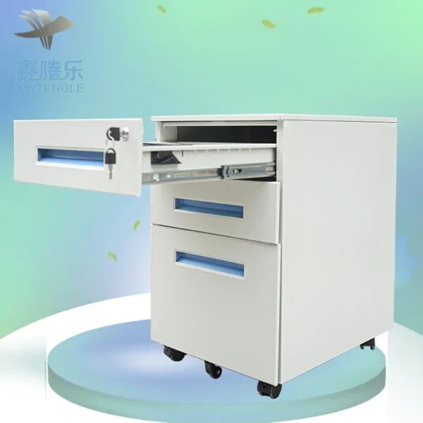 Office furniture 3 drawer steel storage cabinet metal mobile pedestal under desk container on rolls bucks caisson bureaux - Image 4