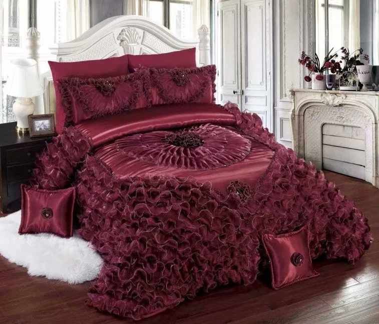 Luxury and romance lace wedding custom princess bedding sets myth series bed sheet - Image 4