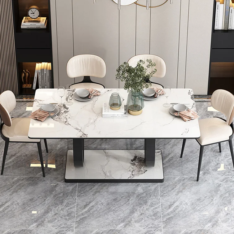 Hot Sale Customizable New Luxury Modern Dining Room Home Furniture Dining Marble luxury dining table set - Image 3