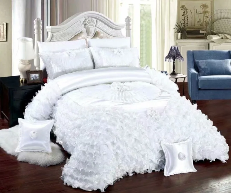 Luxury and romance lace wedding custom princess bedding sets myth series bed sheet - Image 2