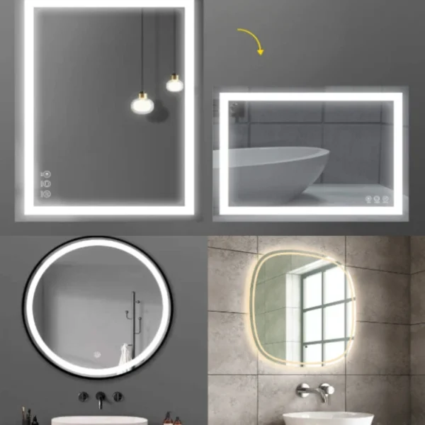Dome Water Frame LED Mirror Massage Parlor Bathroom Light High-tech Wall Mounted Decorative Hotel Intelligent Mirrors - Image 4