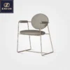 Italian Luxury Stainless Steel Dining Chair Modern Velvet Fabric Dining Chair Comfortable Back Metal Dining Chair - Image 5